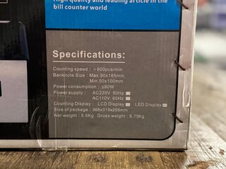 Geldtelmachine  Bill Counter, 900pcs/min