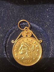 14 karaat gouden hanger coin, USA 1904