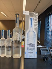 6x fles Vodka Belvedere, 4x 70cl, 2x 3 liter