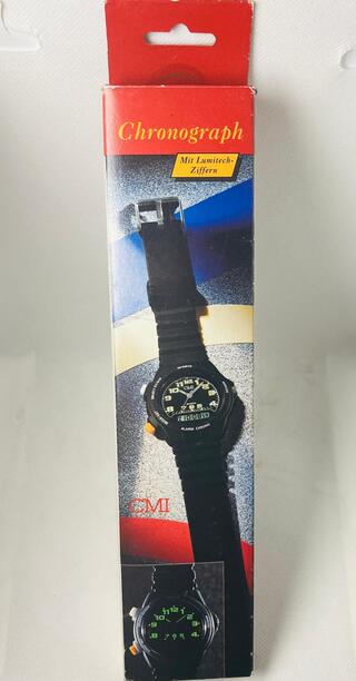 Vintage Duitse LCD chronograaf horloge – NOS gesealed