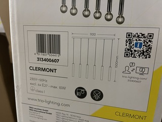 Ca. 20x Design hanglamp 6-lichts CLERMONT Trio
