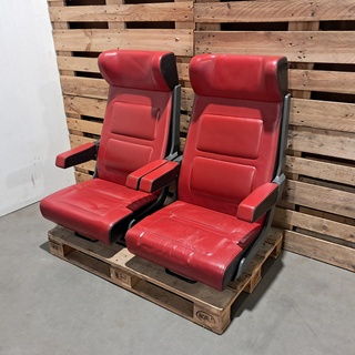 2-zits treincoupé stoel, 1e klas, rood
