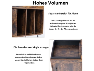 Ybaymy - Platenspeler - Draaitafel tot 200 albums - retro bijzettafel