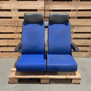 2-zits treincoupé stoel, 2e klas, Blauw