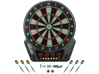 Elektrisch dartbord met 27 spelletjes, 243 variaties, 6 dartpijlen en