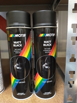 Ca. 48x Mat spuitlak Motip, zwart