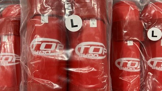 8 paar Scheenbeschermers Top Budo, Rood,  S & L