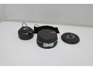 BoCamp Pannenset Explorer 4Delig Met theeketel Hard anodized Alu