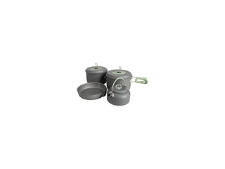 BoCamp Pannenset Explorer 4Delig Met theeketel Hard anodized Alu