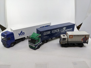 9x Schaalmodel vrachtwagen o.a. Scania, Daf, Volvo