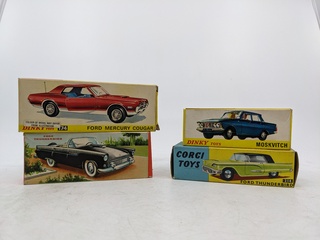 4x Miniatuur Tekno, Dinky Toys, corgi Toys