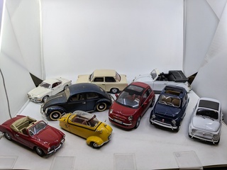 9x Schaalmodel o.a. Vw, Fiat, Trabant, diverse modellen