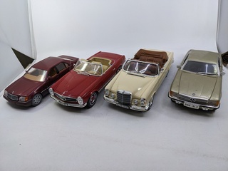 4x Schaalmodel Mercedes, diverse modellen