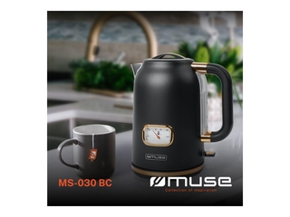 MUSE Roestvrijstalen retro waterkoker met analoge temperatuurweergave