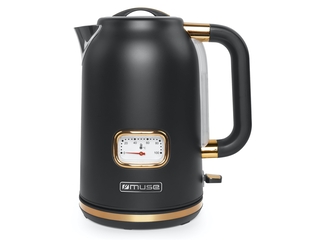 MUSE Roestvrijstalen retro waterkoker met analoge temperatuurweergave