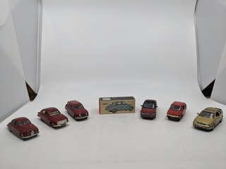 7x Miniatuur Saab, diverse modellen