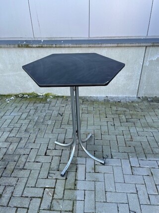 5x Statafel 6 hoekig, Zwart