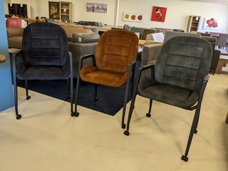 6x Eetkamerstoel Maxfurm, Maxi concept, Moss, antraciet, gold