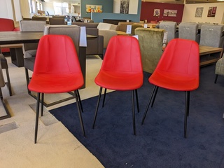 6x Eetkamerstoel Ferrari rood
