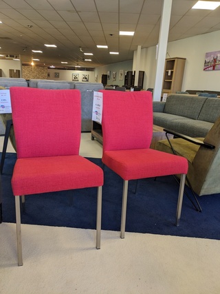 6x  Eetkamerstoel XL , Rose, Rood