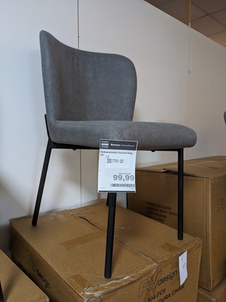 4x  Eetkamerstoel RV Design, Ventura- Vincent, Grijs
