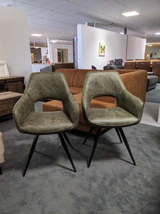 5x  Eetkamerstoel Lechair, Dock – Dante, Olive