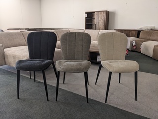 6x  Eetkamerstoel Maxfurn, Tess – Tino, Ash – Toffee – Black