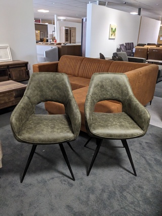 5x  Eetkamerstoel Lechair, Dock – Dante, Olive