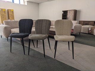 6x  Eetkamerstoel Maxfurn, Tess – Tino, Ash – Toffee – Black