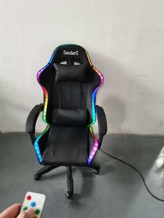 Gamestoel RGB LED verstelbaar bureaustoel, Black, 2025
