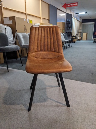 3x Eetkamerstoel Maxfurn, Pluto - Peres, Cognac