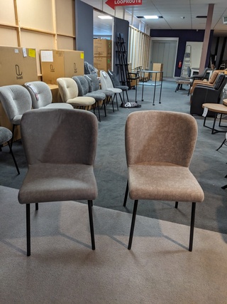 4x Eetkamerstoel RV Design, Ventura - Vincent, Grijs - Beige