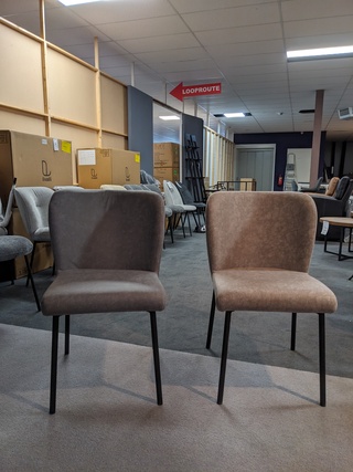 4x Eetkamerstoel RV Design, Ventura - Vincent, Grijs - Beige