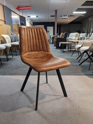 3x Eetkamerstoel Maxfurn, Pluto - Peres, Cognac