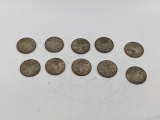 Ca. 10x Zilveren rijksdaalders Koningin Juliana