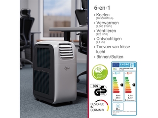 SUNTEC mobiele lokale airconditioner tot 46 m² luchtafvoerslang Energi