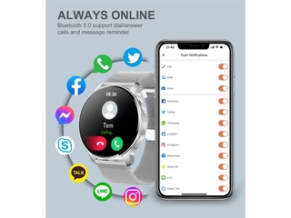 Laret Modern Dames Smartwatch Hartslagmonitor Oproepen en Spraakassist
