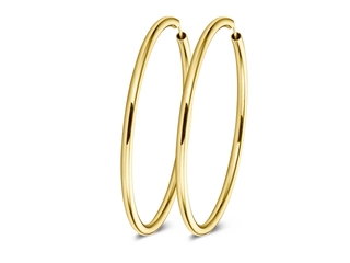 Casa Jewelry Oorringen Buis rond XL Goud Verguld met diameter van 60 m