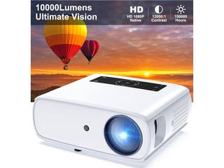 HOPVISION 1080p Full HD Beamer 10.000 Lumen Ondersteunt 4K Wit