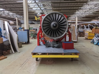 Vliegtuigmotor op frame, Rolls-Royce, Tay