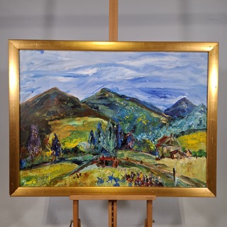 Acryl schilderij, Maya Wildevuur, Cakanovce Slovenië, 1994