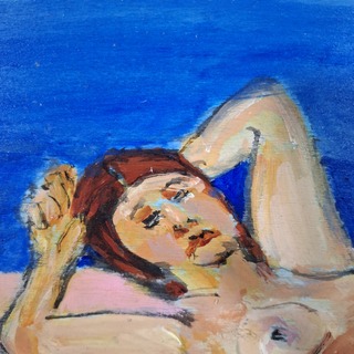Acryl schilderij, Maya Wildevuur, Naakt, 2012