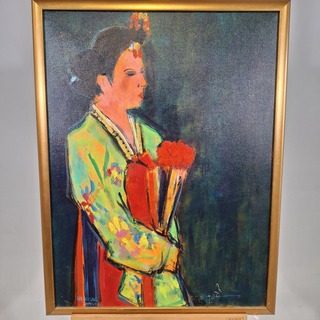 Acryl schilderij, Maya Wildevuur, Japanse vrouw, 2009