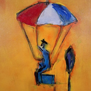 Acryl schilderij, Maya Wildevuur, Drie vrouwen, 2001