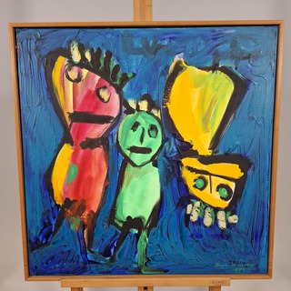 Acryl schilderij, Maya Wildevuur, Figuren, 1992