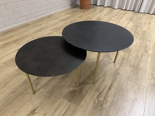 Set van 2 salontafels Zwart