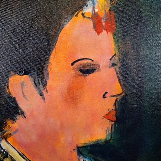 Acryl schilderij, Maya Wildevuur, Japanse vrouw, 2009