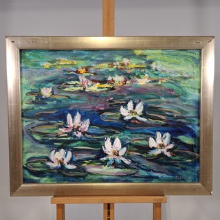 Schilderij, Maya Wildevuur, Waterlelies, 1995