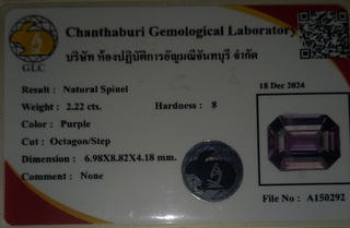 Natuurlijke spinel – 2.22ct, Purple