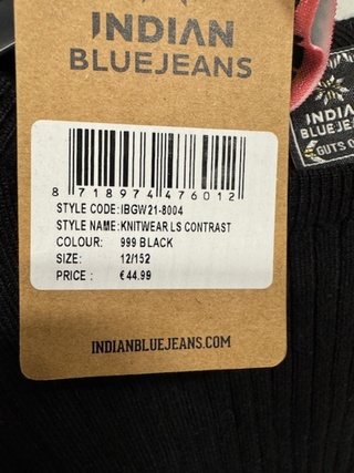 Ca. 27x Trui Indian blue Jeans, zwart